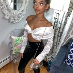 white off the shoulder top